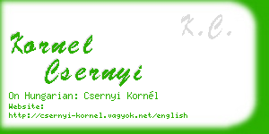 kornel csernyi business card